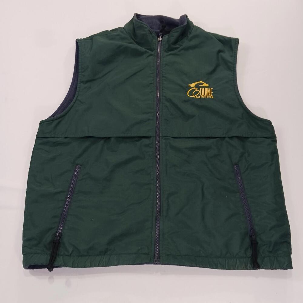 Port Authority Colorado Men's Green/Blue Full Zip Pockets Reversible Vest Size M